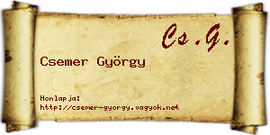 Csemer György névjegykártya