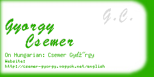 gyorgy csemer business card